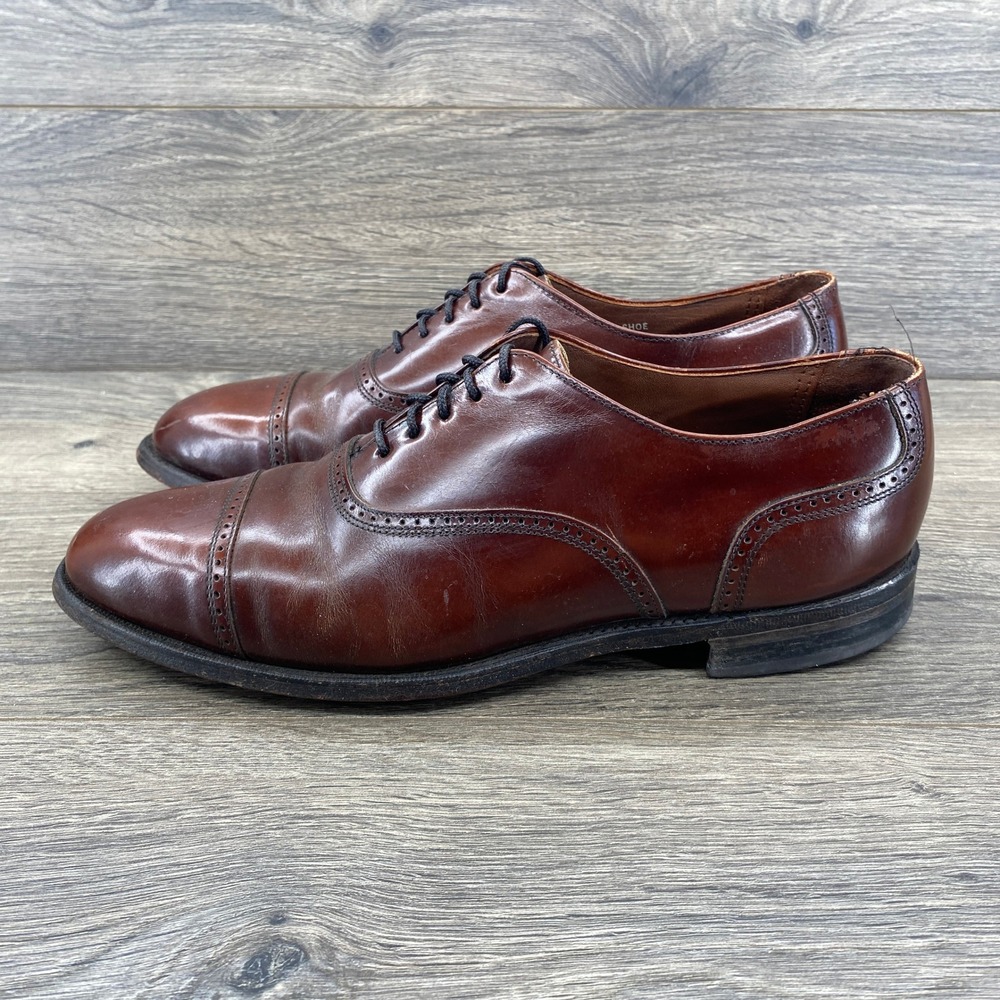 Hanover MasterFlex Brown Leather Cap Toe Oxford Dress Shoes Mens 9.5 D/B USA